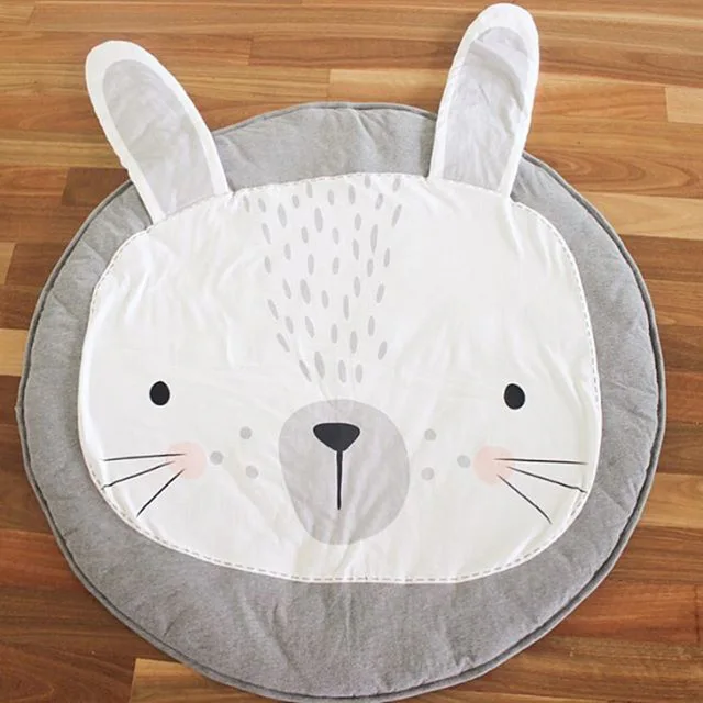 
INS hot sale gray bunny game floor mat carpet baby child round mat crawling cotton mat 