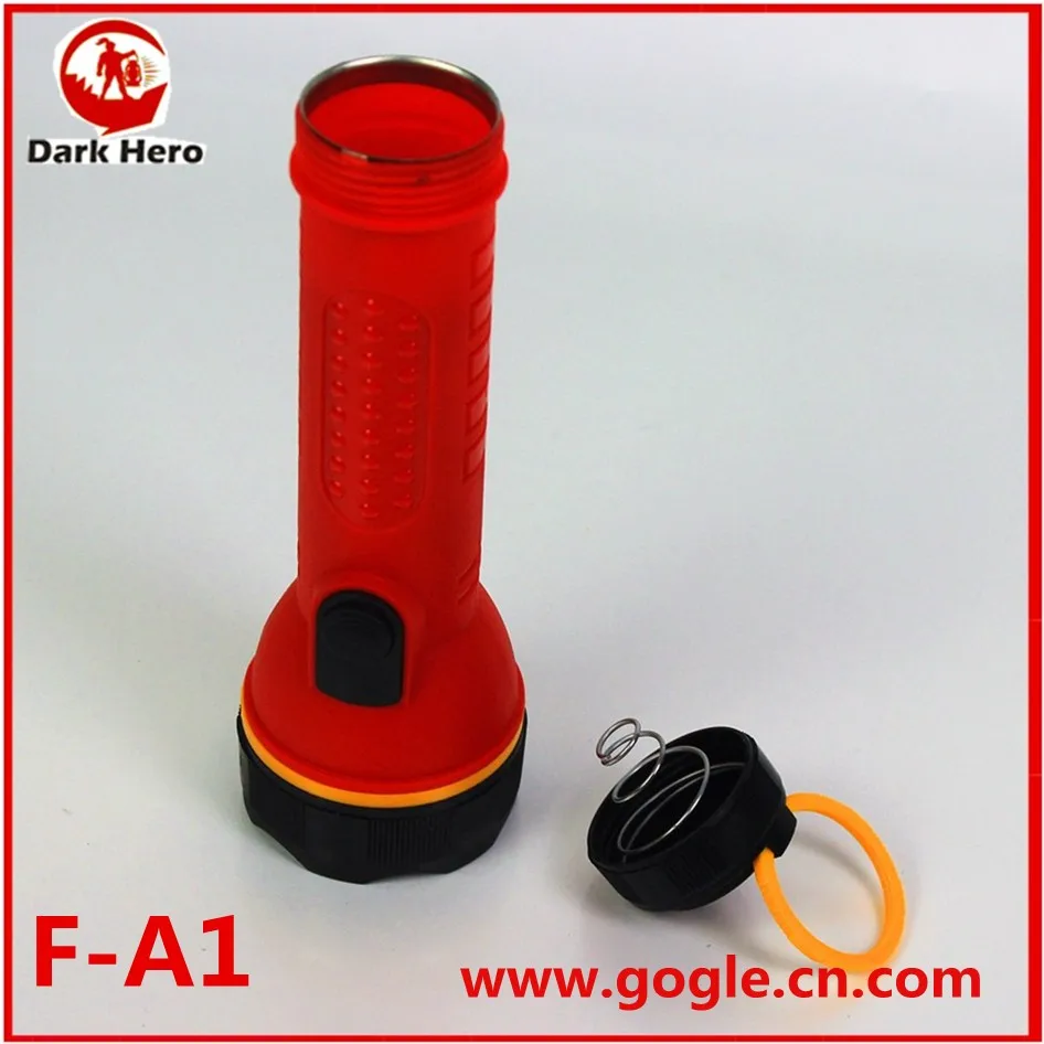 
2D dry battery powered zipper Bag packing dark hero brand led torch light with COC 