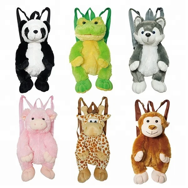 ICTI Standard Soft Plush Toy Yellow Duck Kids Backpack School Bag For Girl Fashion Custom 3D Cartoon Stuffed Zoo Animal Backpack