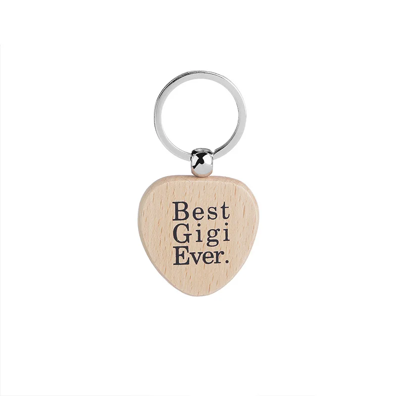 Ever handmade plain blank wooden name best dad nana mom keychain key ring