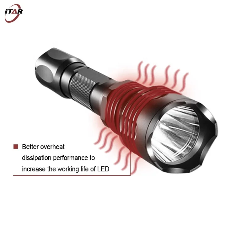 XM-L2 1000 lumens LED rechargeable handheld tactical  flashlight torch