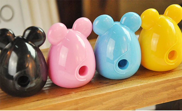 
new design cute mouse shape animal pencil sharpener for kids 