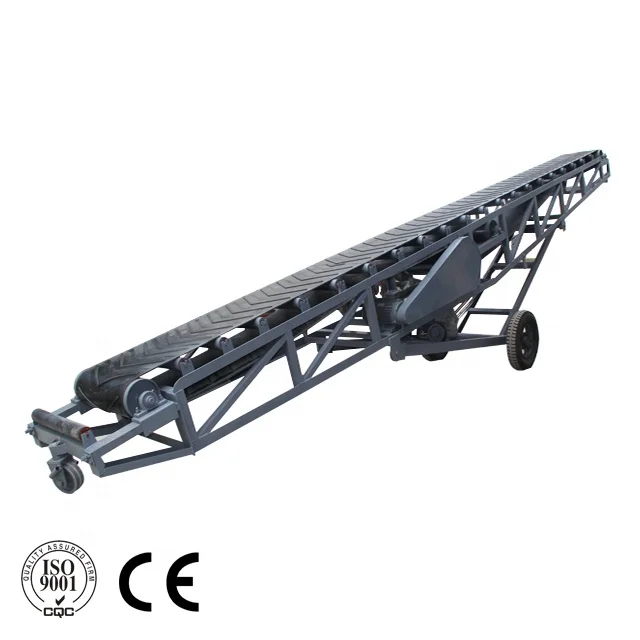 Factory customized storage moving tire belt conveyor for loading and unloading