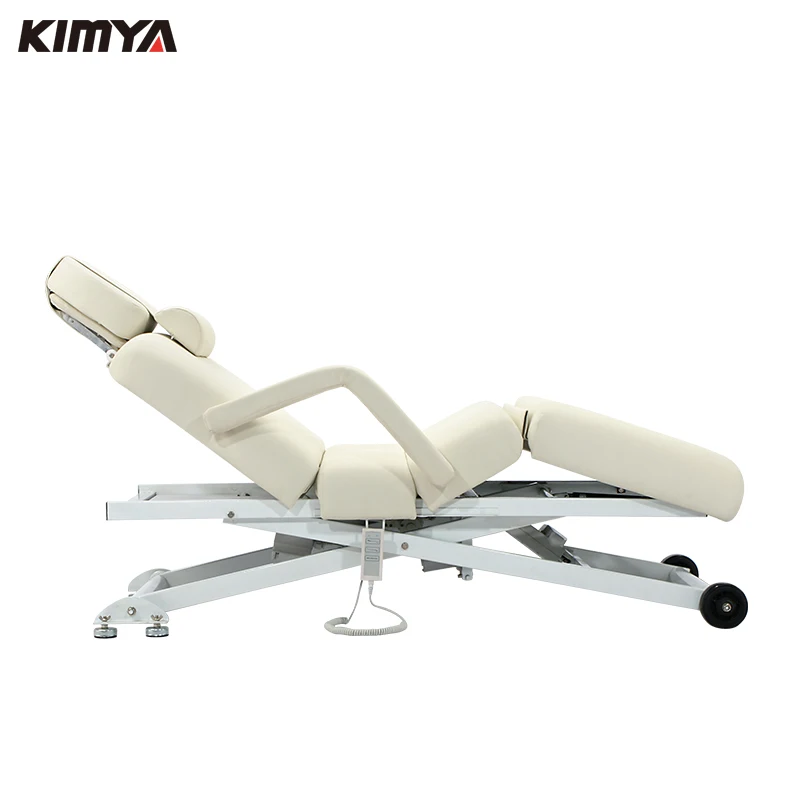 Comfortable rotating folding facial bed adjustable electric beauty massage table