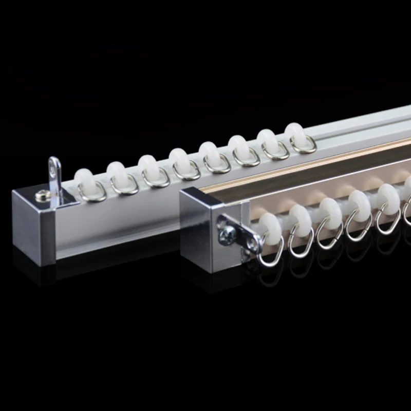 KIEI 2019 Ceiling mounted double metal curtain rail track for department curtain track aluminum