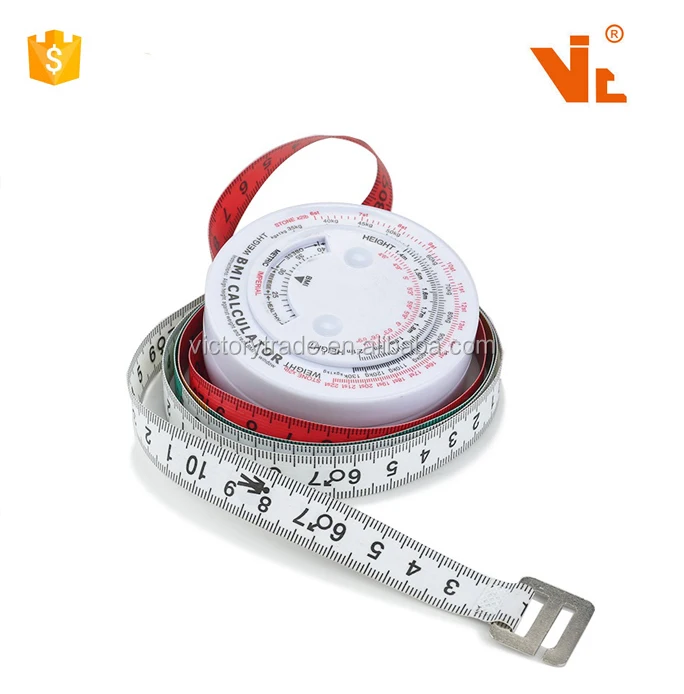 V-T09-07 рекламная круглая ИМТ масса тела индекс Выдвижная рулетка измерительный калькулятор