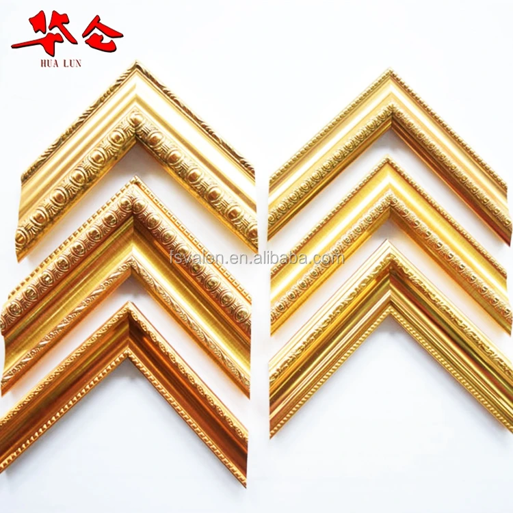 Popular antique design moulding gold ps decor photo frame with various sizes and colors