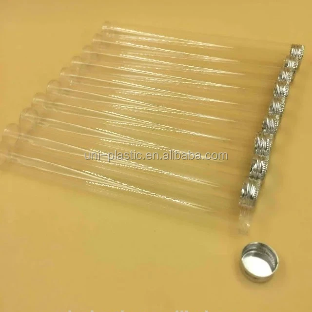 20mm ID x 180mm H Clear petg tube with screw aluminum cap