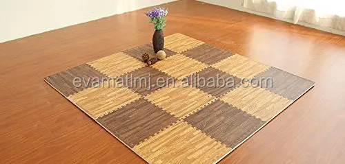 
18Pcs Foam Exercise Floor Mats light wood color 30x30 