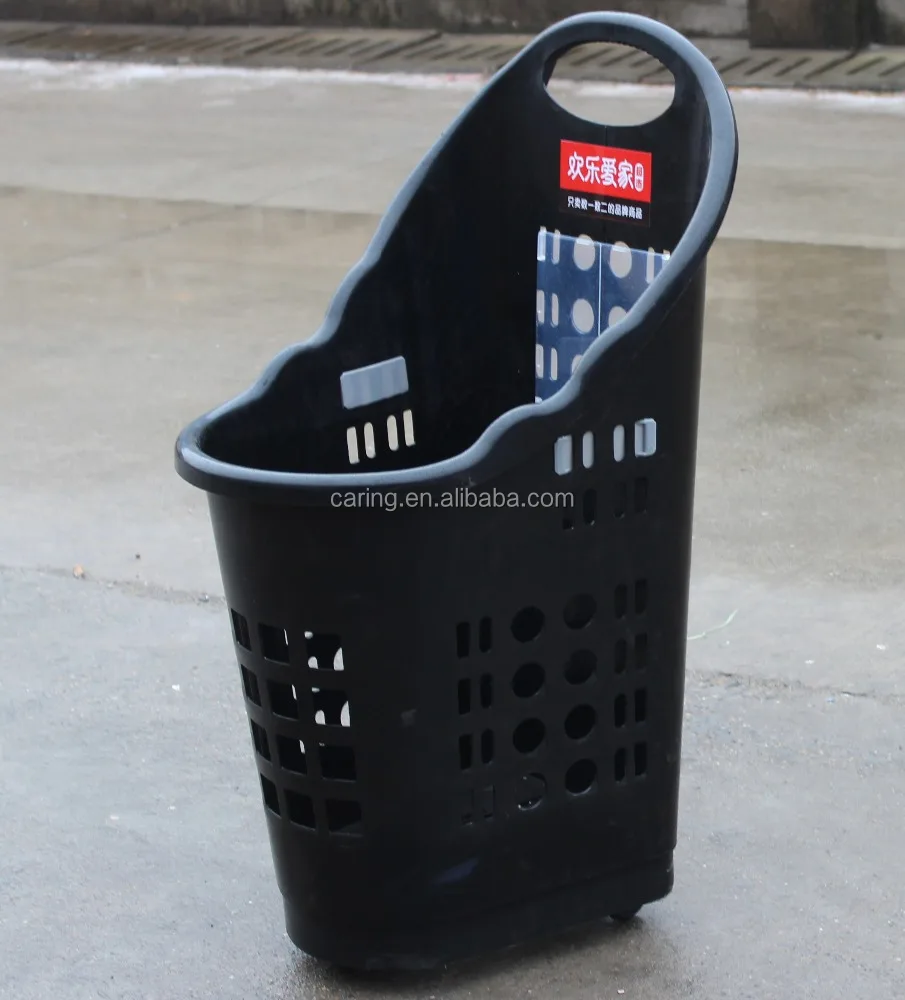 new plastic roller shopping basket