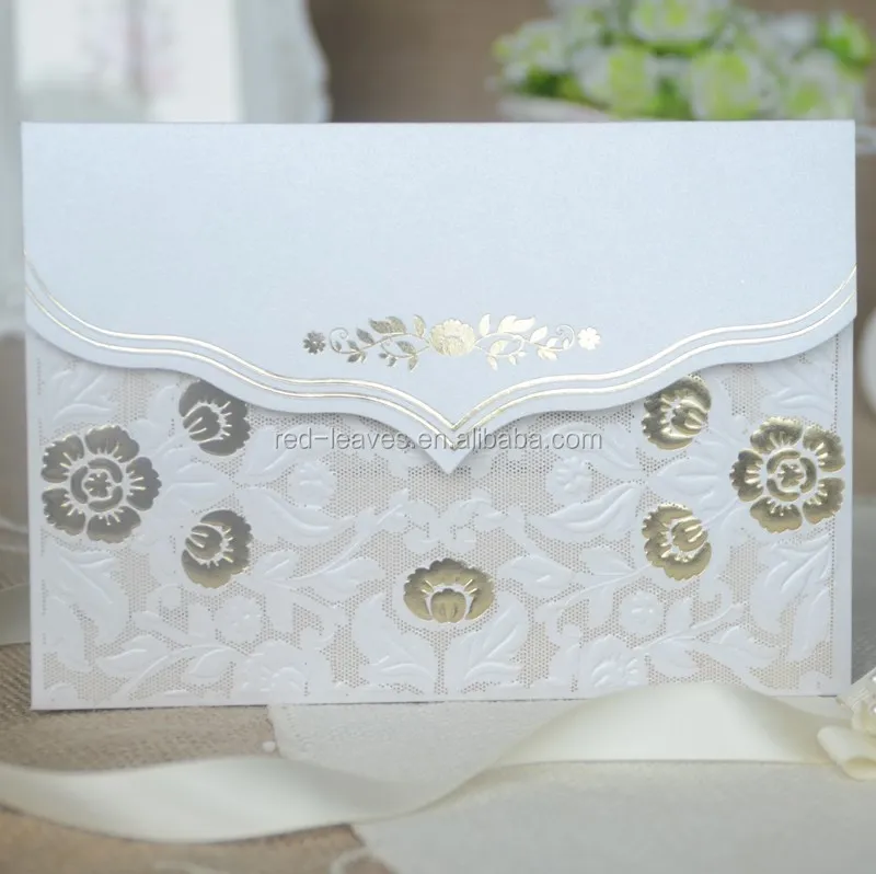 Redleaves letter theme wedding invitation cards