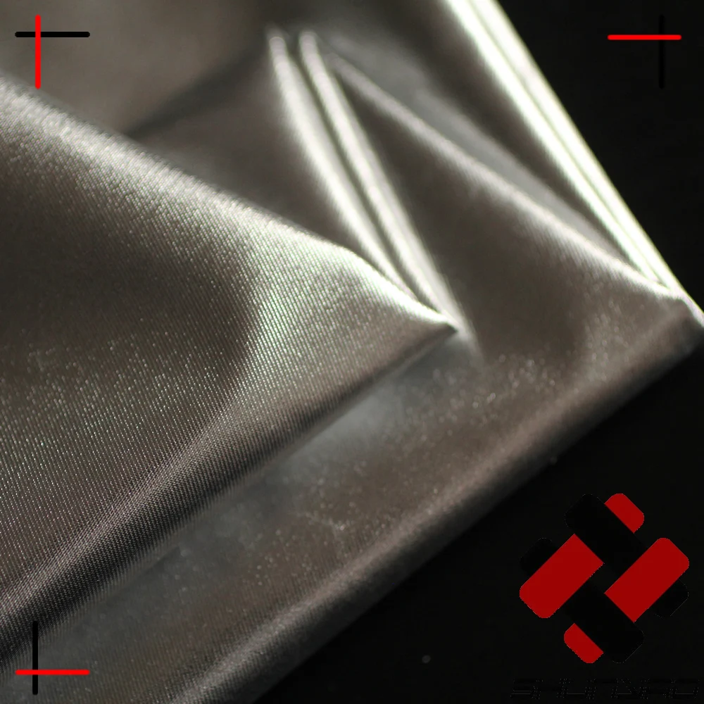 
whole sell in stock keep warm shiny silver twill fabric 