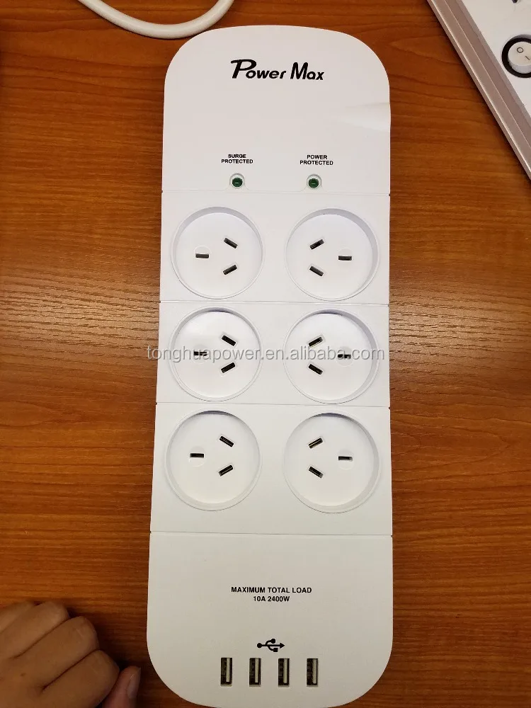 au saa master slave control power strip /australia standard saa 6 outlet power board with overload protector/ surge
