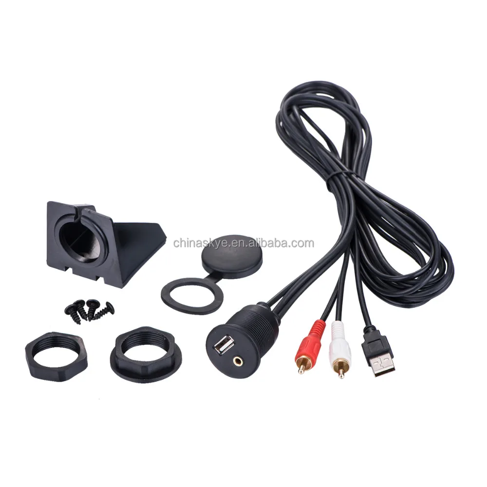 Car Dash Mount Installation USB/Aux 2RCA Accessory male to female extension 200cm long