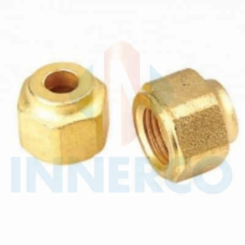 Brass Flare Pipe Fittings Brass Short SAE Flare Nut For Air Conditioner