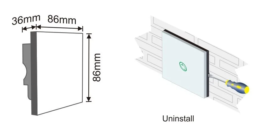 DL8603 Glass Panel 3CH LED Lighting DALI Touch Dimmer LED Dimmer Switch