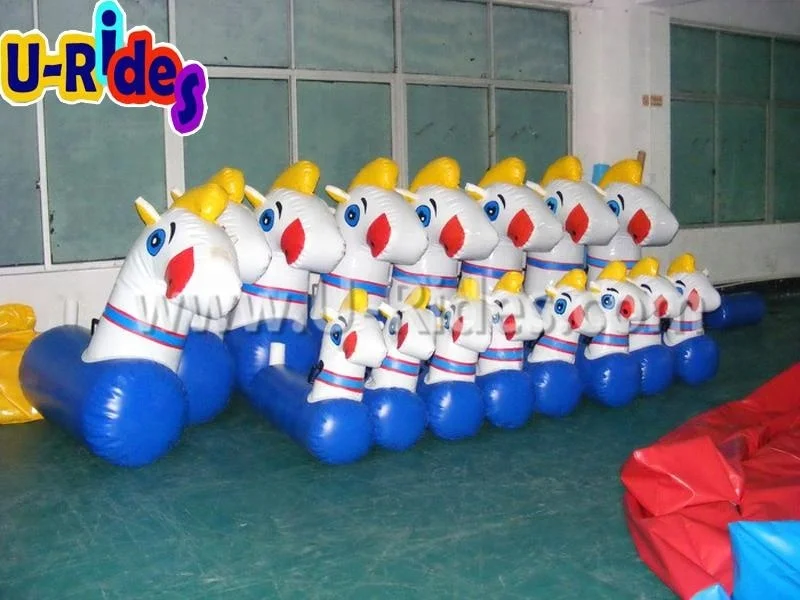 Funny derby inflatable horse racing game airtight inflatable Pony Horse For Riding team building game