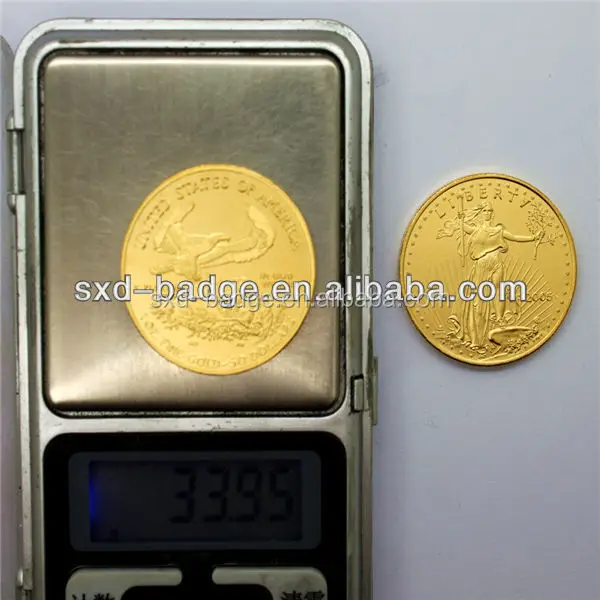 .999 gold clad ingot coin 1 oz,tungsten metal gold coins 24k pure made in China