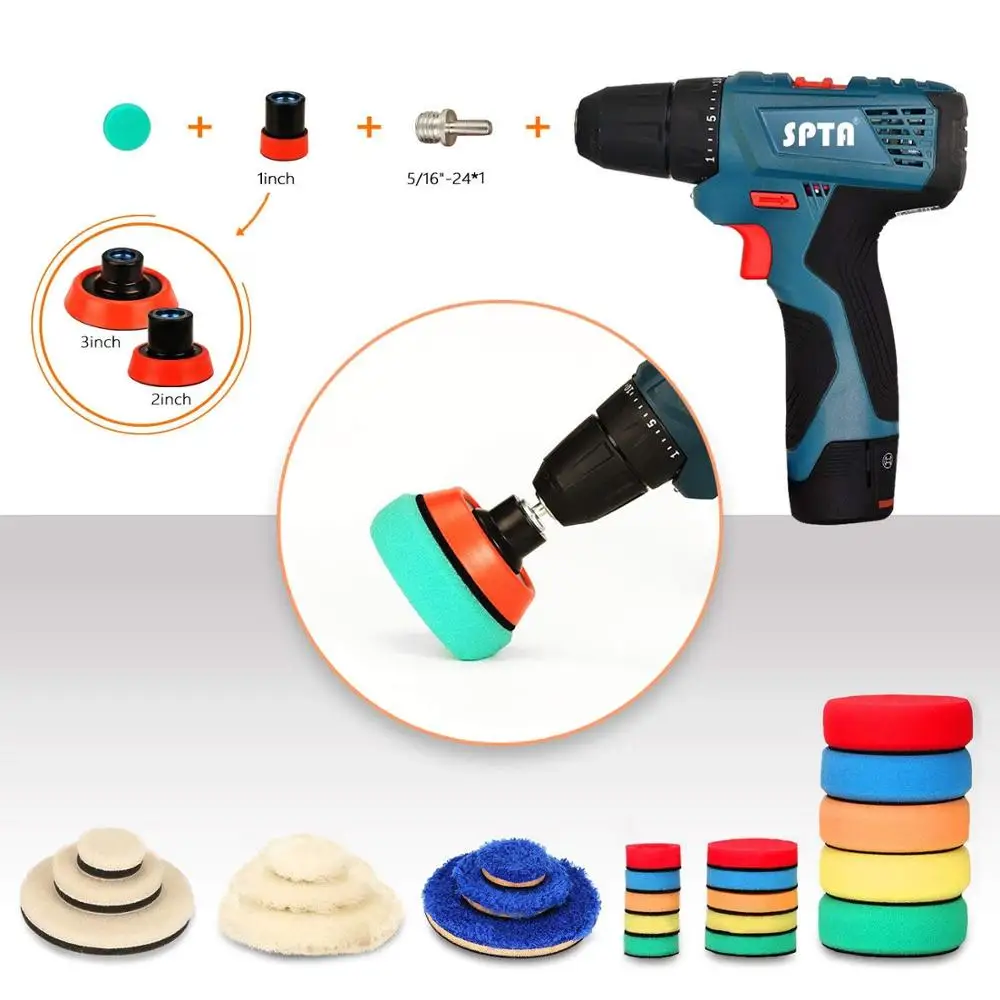 29pcs Detail Polishing Kit with  Backing Pad Wool and Foam Pad & Adapters