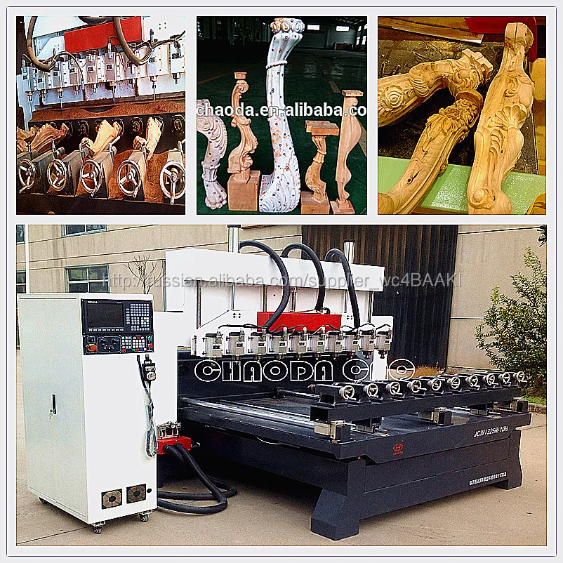 4 axis multiple head cnc / multi spindle cnc router 4 axis / rotary engraving machine