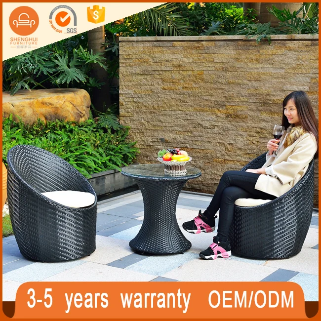 
Popular Fibreglass PE Rattan Wicker Garden Restaurant Coffee Shop Outdoor Furnitures 