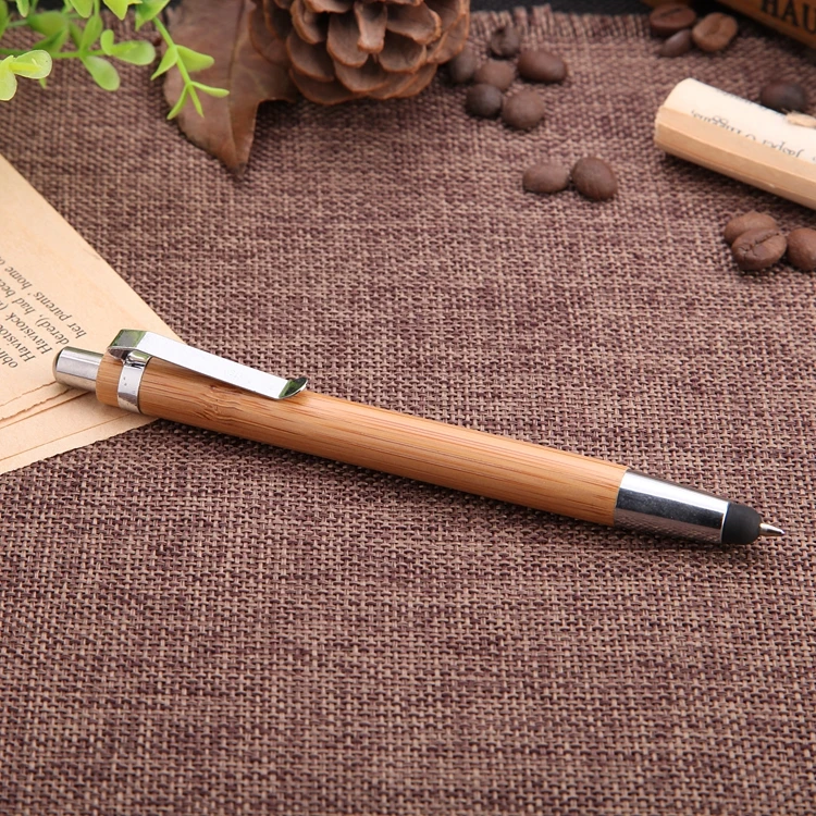 Eco friendly promotional custom wooden Bamboo stylus pen