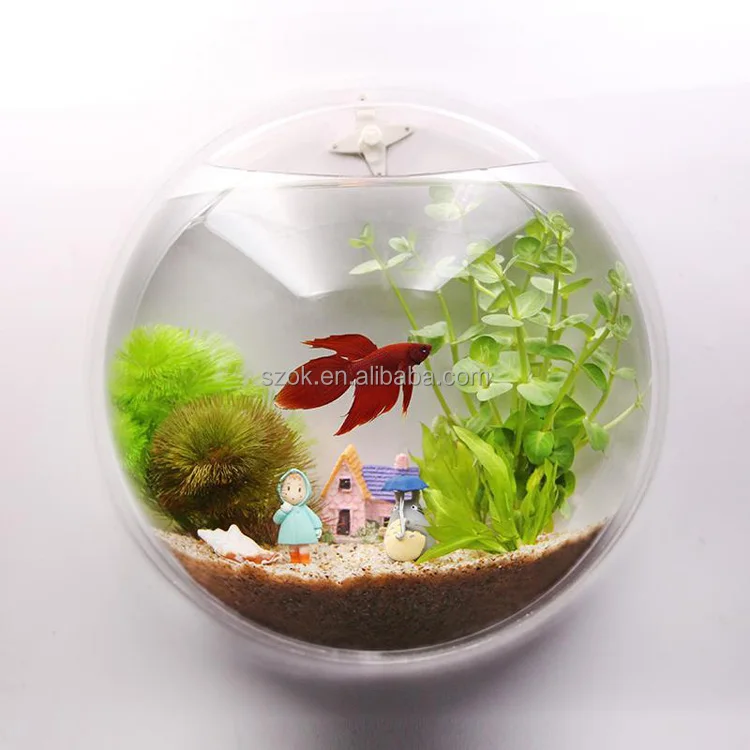 high quality wall mounted round acrylic fish tank