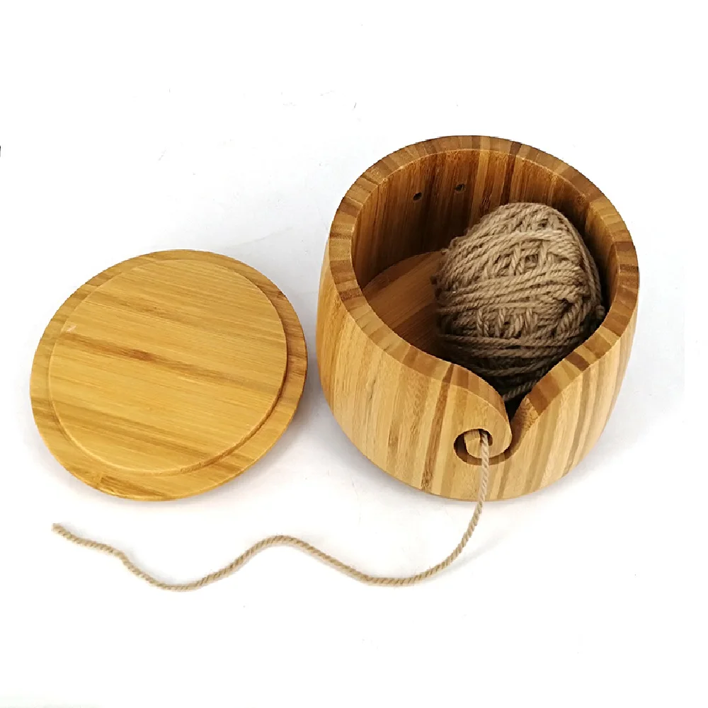 
High quality eco friendly Original OEM accept knitting accessories bamboo wooden yarn bowl 