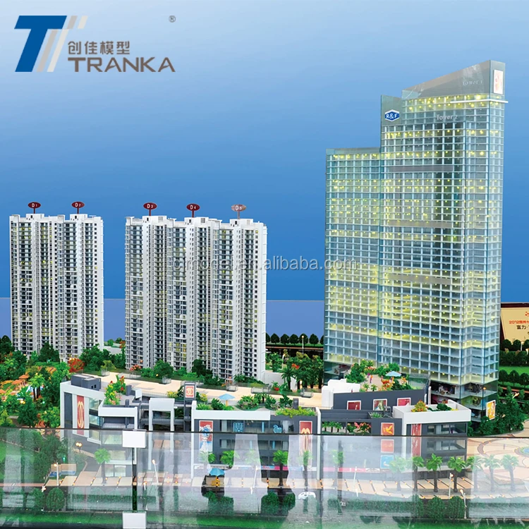 Commercial miniature building model maker with LED lighting