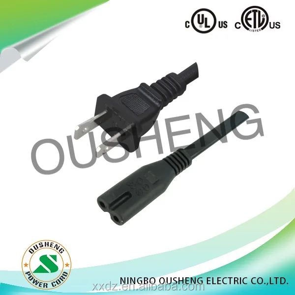 NEMA 1-15P US plug to IEC 320 C7 Power Cord Notebook