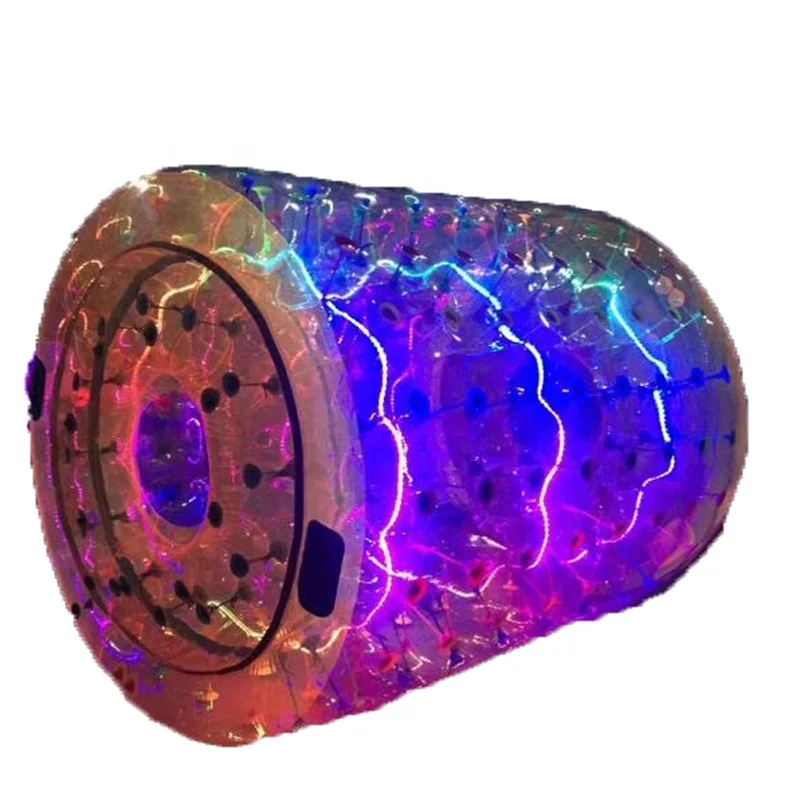 PVC Material LED Inflatable Water Walking Roller Game Zorb Balls Person Inside Inflatable Water Rolling Ball For Sale