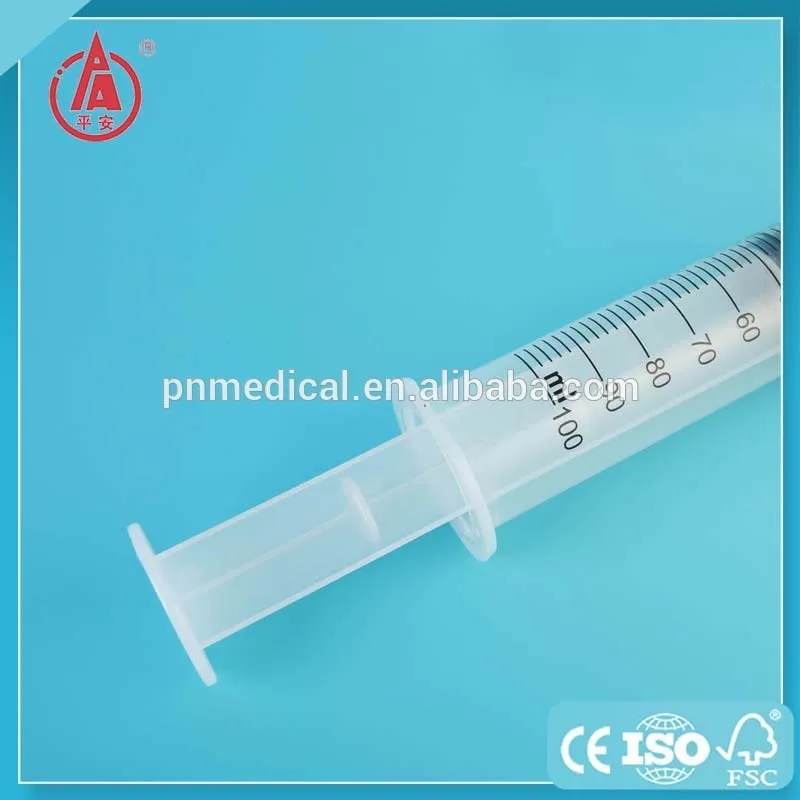 
Factory direct free samples ordinary Luer lock 100 ml syringe 