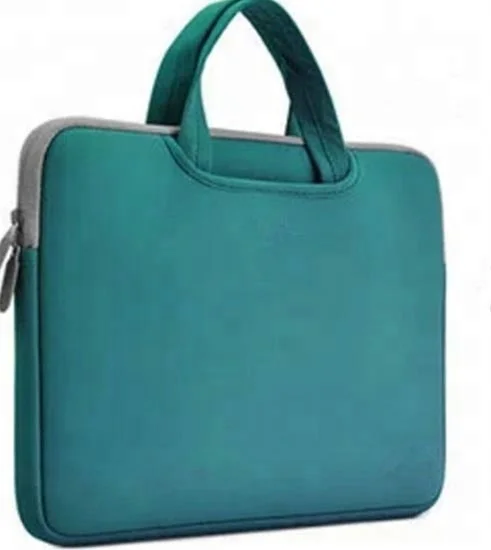 Neoprene soft laptop sleeve tote bag carrying case briefcase business laptop bag with Pockets for Charger /Mouse/ keyboard