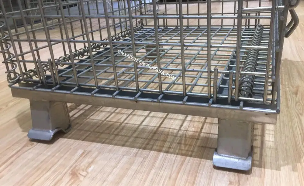 Foldable Stacking industrial wire box metal storage cage