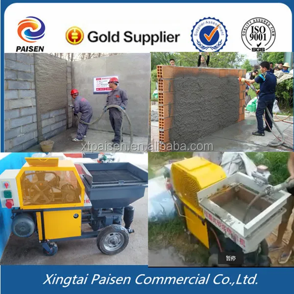 12 horse power diesel motor automatic cement render plaster pump/air spray machine for wall