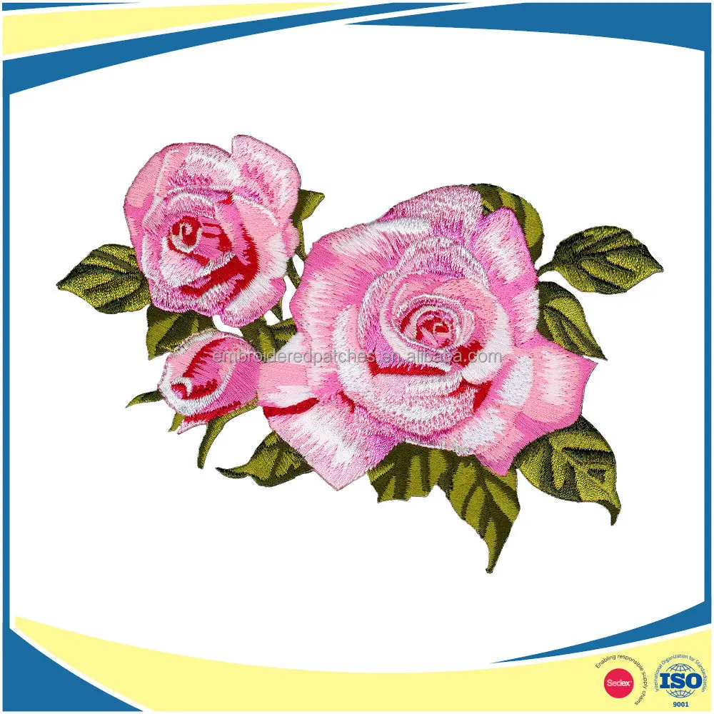 Iron On Embroidery Patch  Peony flower Embroidered design