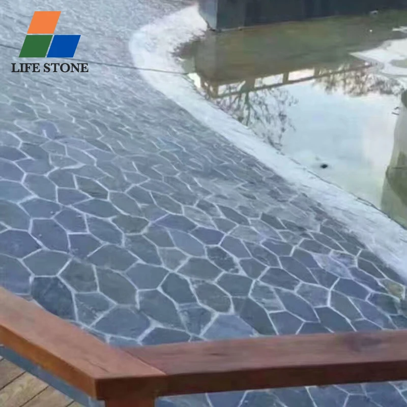 China cheap outdoor paving stone natural stone pavers for sale black  patio paver stones