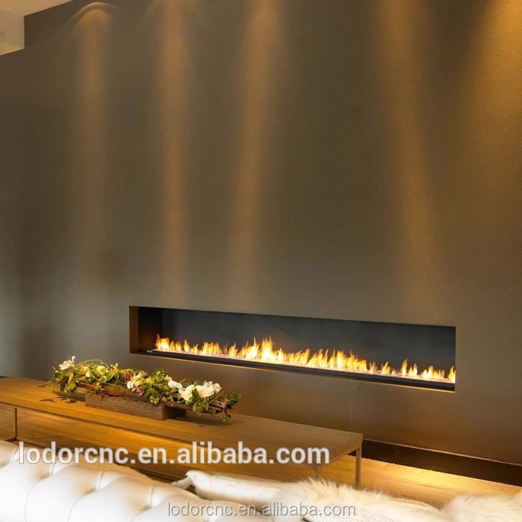 2.4m long section ethanol fireplace