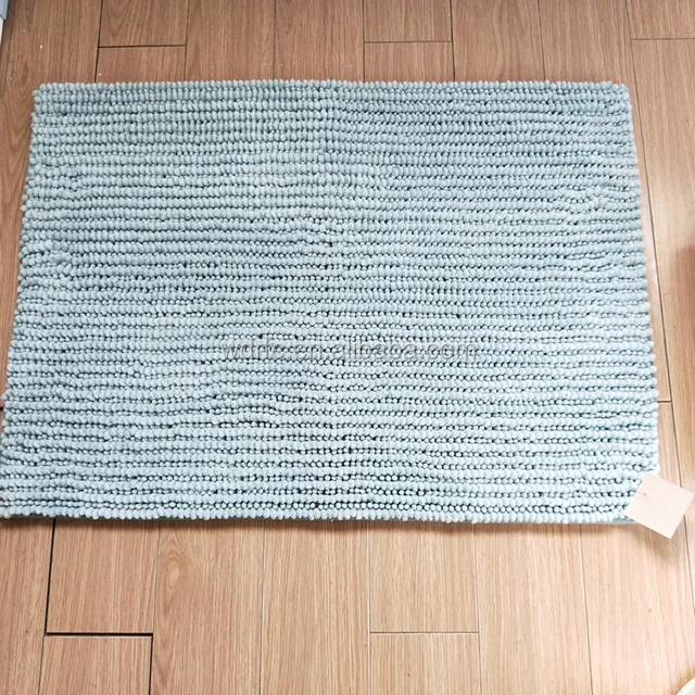 100% polyester microfiber chenille bath mat absorbent shower rug anti slip foot mat