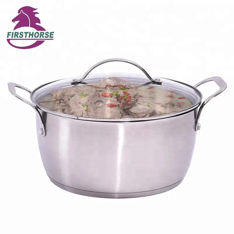 SKU 6pcs cookware stock stainless steel sauce pot sets with SS flat wire handle FH-300-6