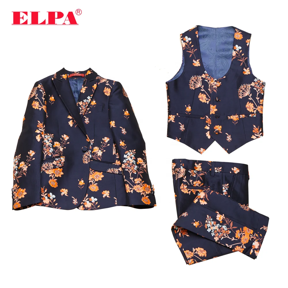 ELPA handsome 3 piece Jacquard kids formal party dress suits boys clothing set