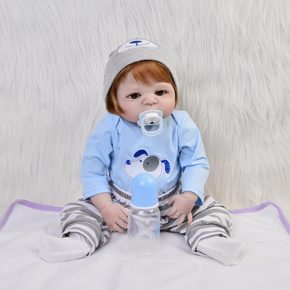 
57 cm/23' Handmade Reborn Dolls Silicone Vinyl Full Body Realistic Newborn Babies Boy Doll Toy Kids Festival Gift 