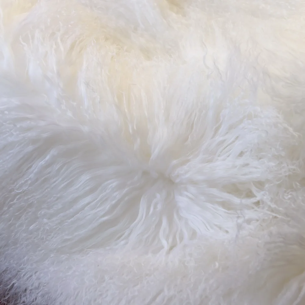 210x210cm Blush Pink Genuine Mongolian Fur Blanket Cover for Queen Bed