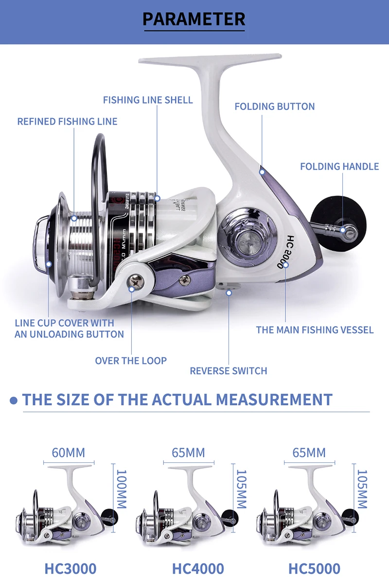 Lureking 1000-7000 Series Saltwater Spinning Fishing Reel, Spinning Reel Fishing