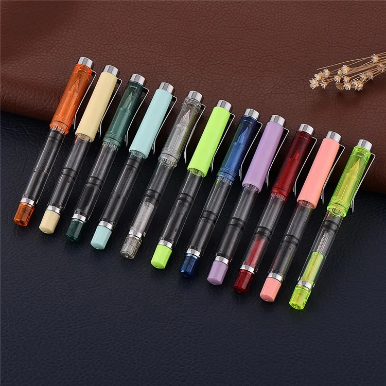Transparent Plastic Business Gift Acrylic Piston Stationery Fountain Pen