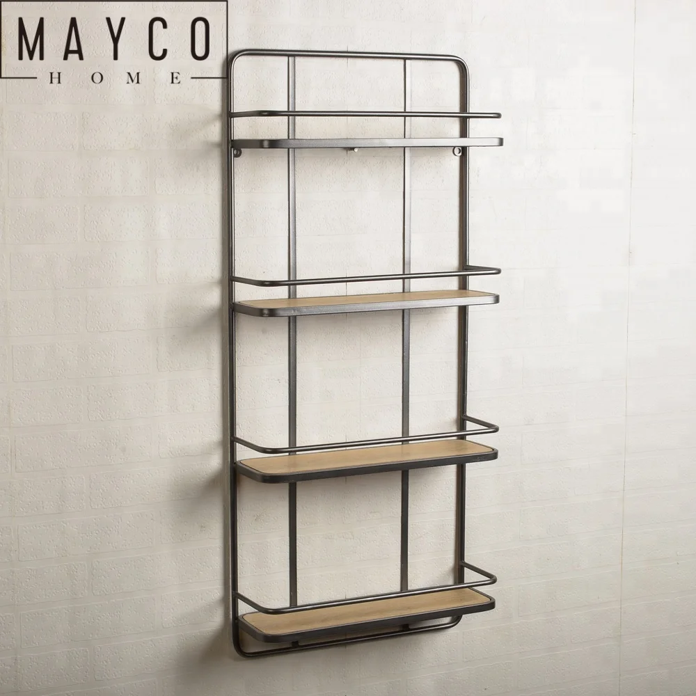 Mayco Industrial Decorative Floating Hanging Pipe 3-Tier Wall Mounted Book Shelf