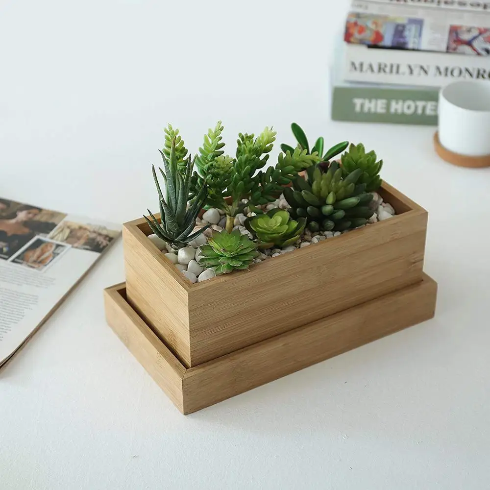 Wooden Plant Seeds Box, Indoor Outdoor Windowsill Kitchen Garden Herb / Flower Planter Trough