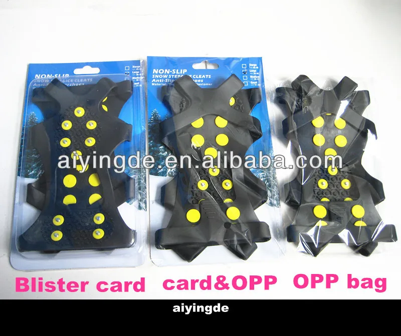 Ayd 2013 hot sale 10 spikes anti-slip ice grip shoe covers ice foot
