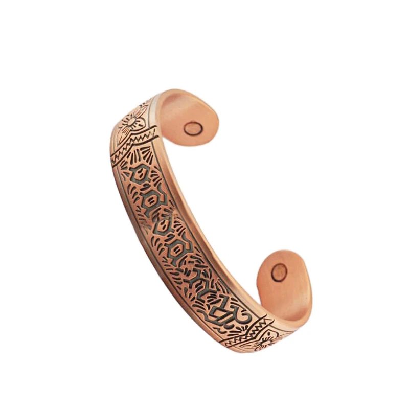 Custom Pure Copper Anti-Radiation Magnetic Therapy Health Bangles Bracelet
