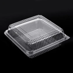 Custom  plastic square storage food packaging box with lid
